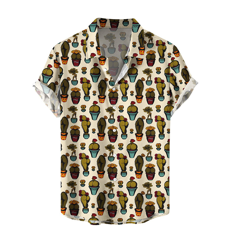 Men‘s Hawaiian Shirts Sexy Starfish Print Shirt