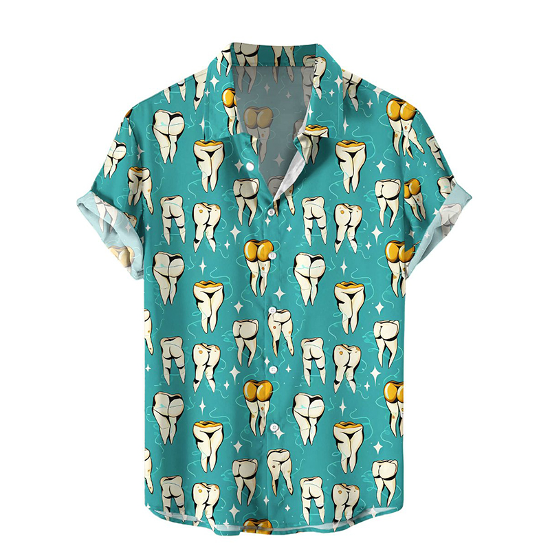 Men‘s Hawaiian Shirts Sexy Starfish Print Shirt