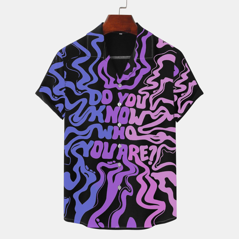 Statement Rendering Colorful Print Resort Shirt