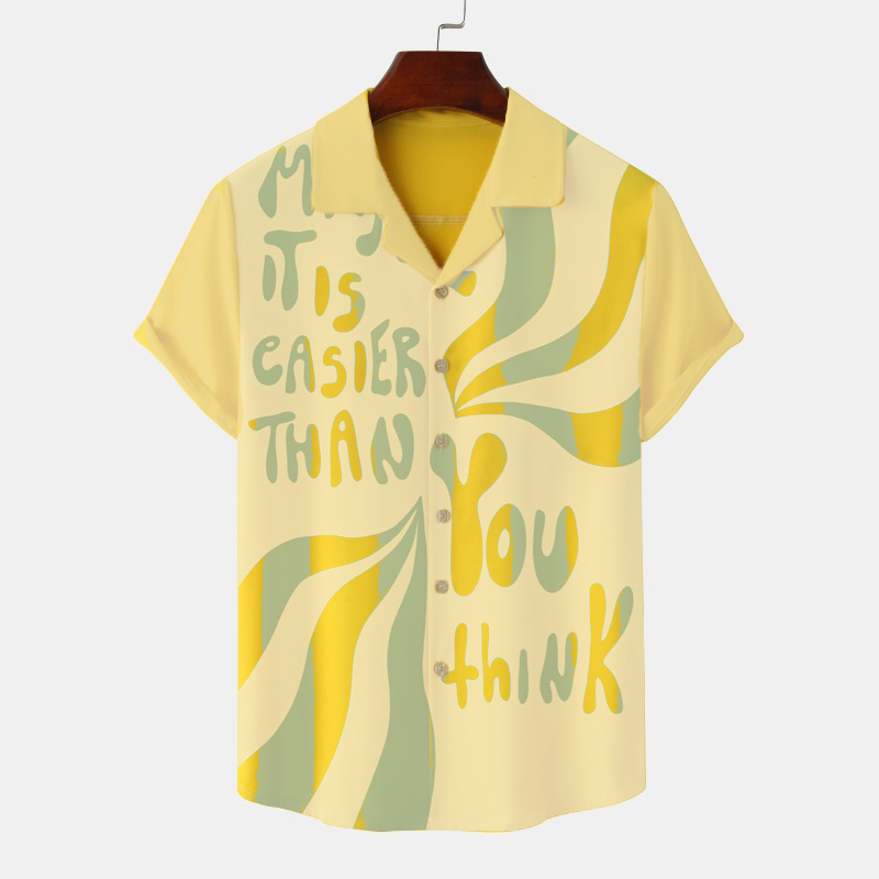 Statement Rendering Colorful Print Resort Shirt