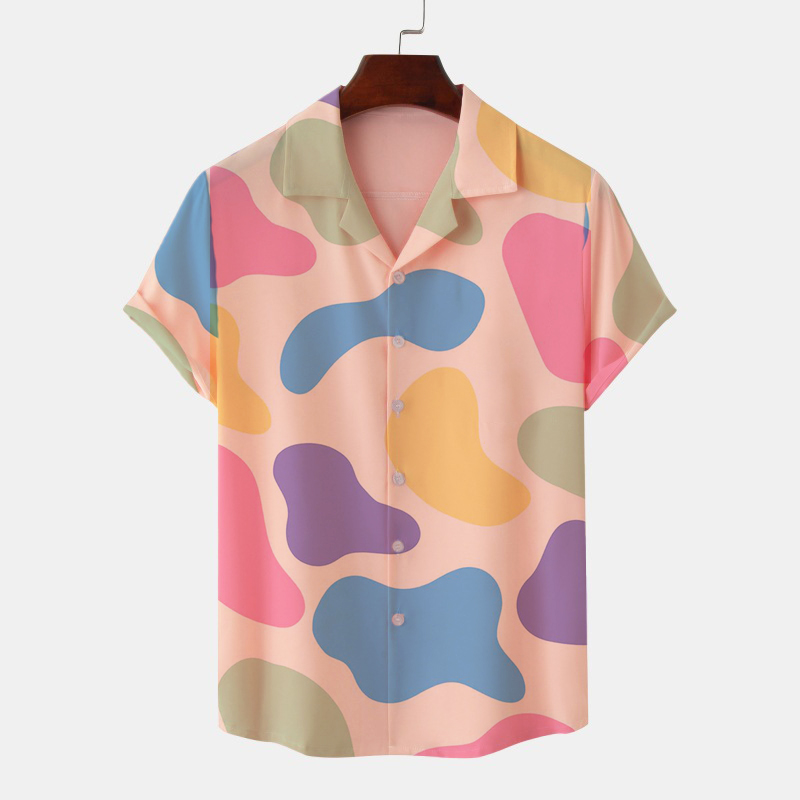 Men's Polka Dot Print Hawaiian Shirt