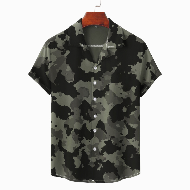 Men's Camouflage Print Hawaiian Shirt