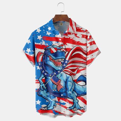 Independence Day Dinosaur Print Shirt