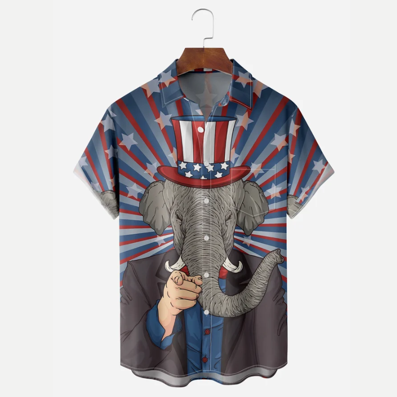 Independence Day Dinosaur Print Shirt