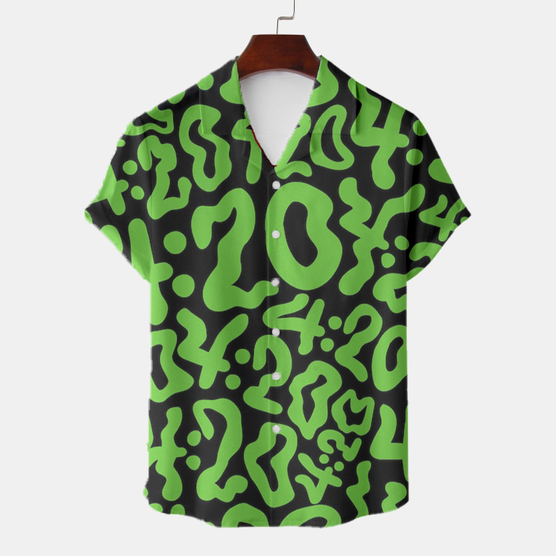 4:20 Graffiti Printed Vacation Shirt