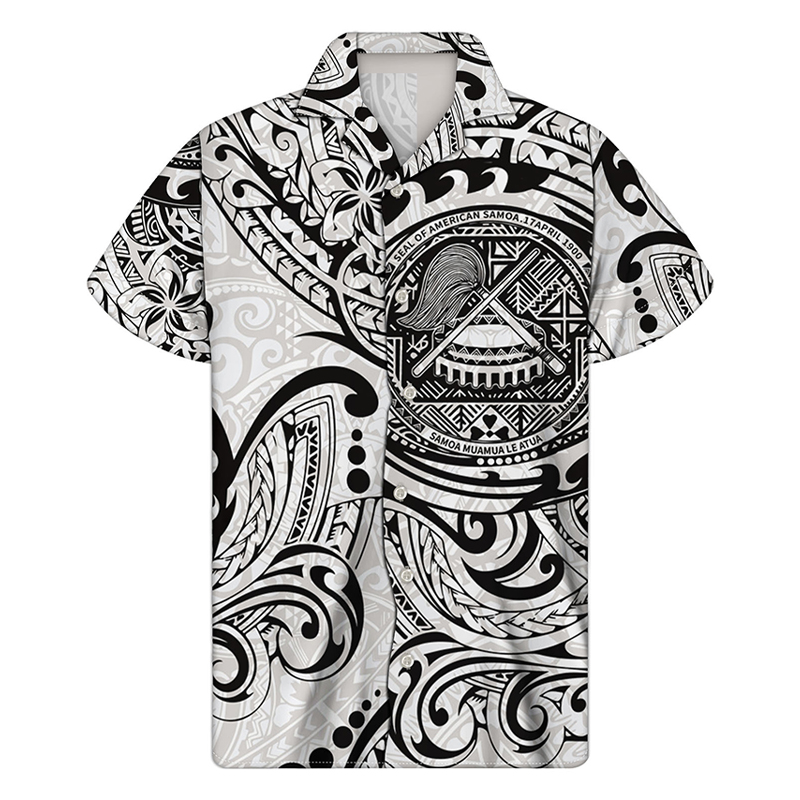 Ethnic Baroque Print Hawaiian Vacation Shirt
