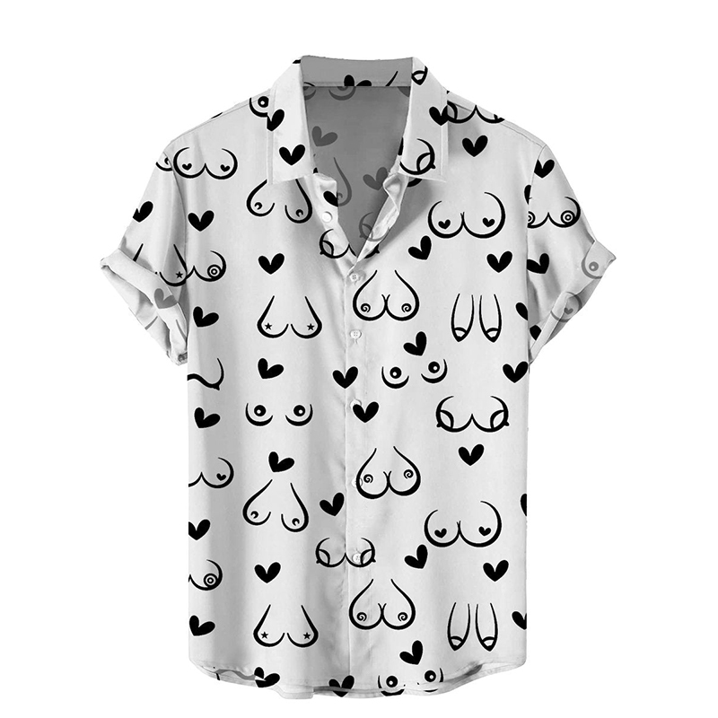 Funny Boobs Button Down Hawaiian Shirt