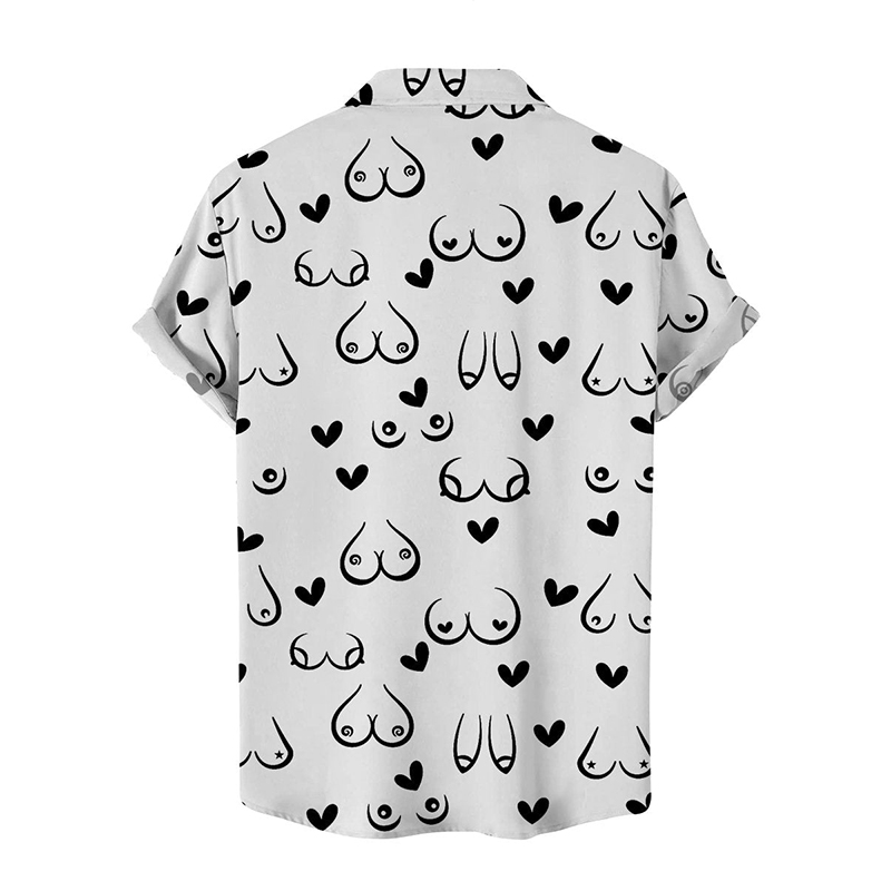 Funny Boobs Button Down Hawaiian Shirt