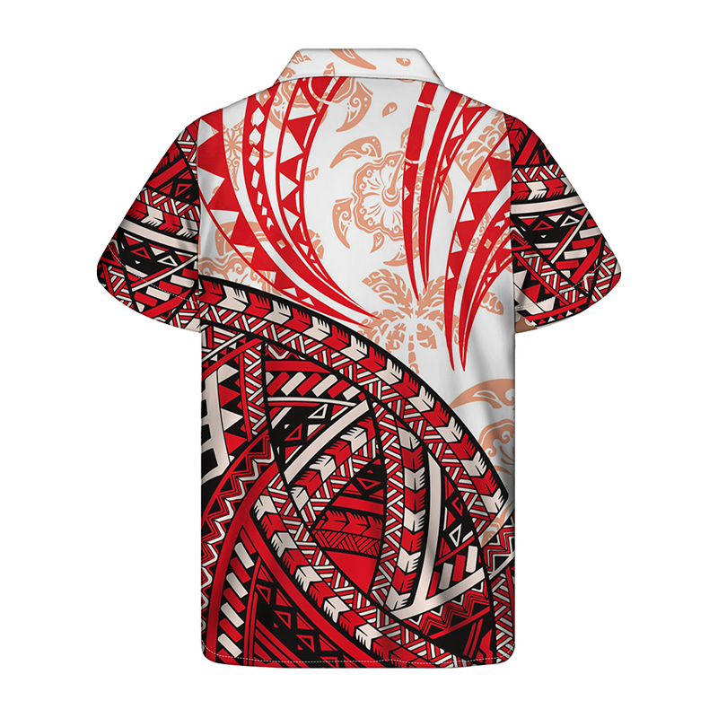 Retro Geometric Print Resort Shirt - Helloice Apparel