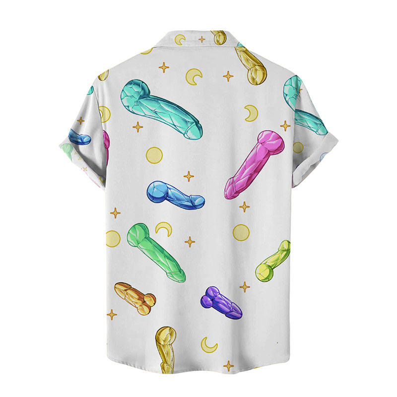 Fun Cocks Print Hawaiian Shirts