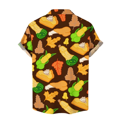 Fun Cock Leaves Print Hawaiian Shirts