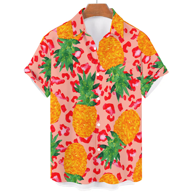 Contrast Pineapple Print Shirt