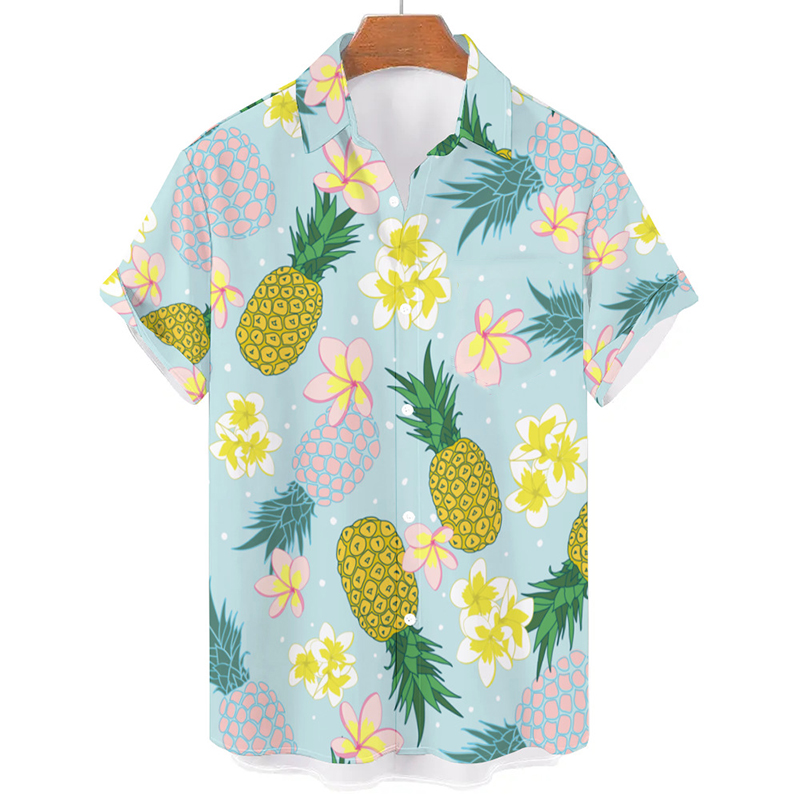 Contrast Pineapple Print Shirt