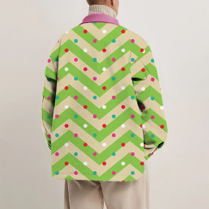 Christmas Striped Printed Shirt Light Jacket