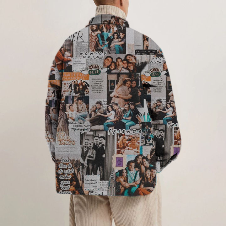 Friends Newspaper Print Shirt Light Jacket