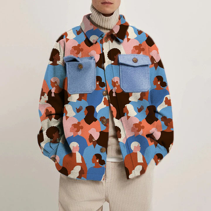 Character Color Block Print Thin Jacket