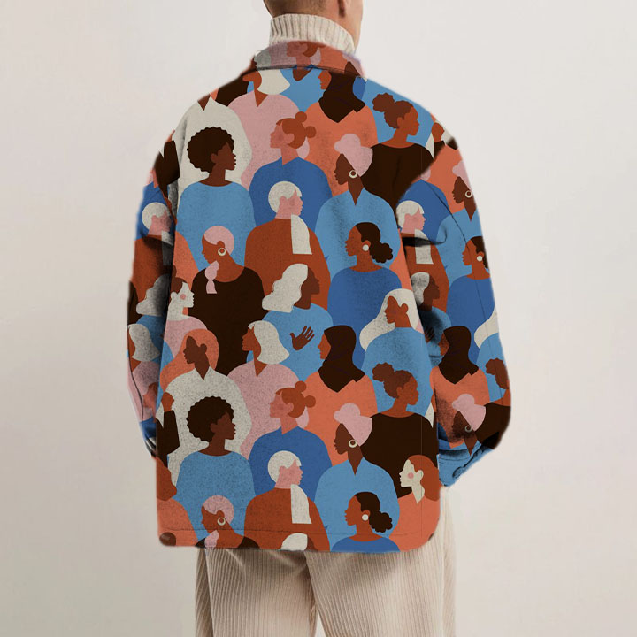 Character Color Block Print Thin Jacket