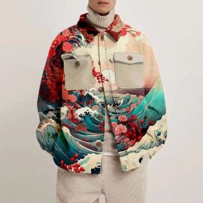 Ukiyoe Print Shirt Thin Jacket