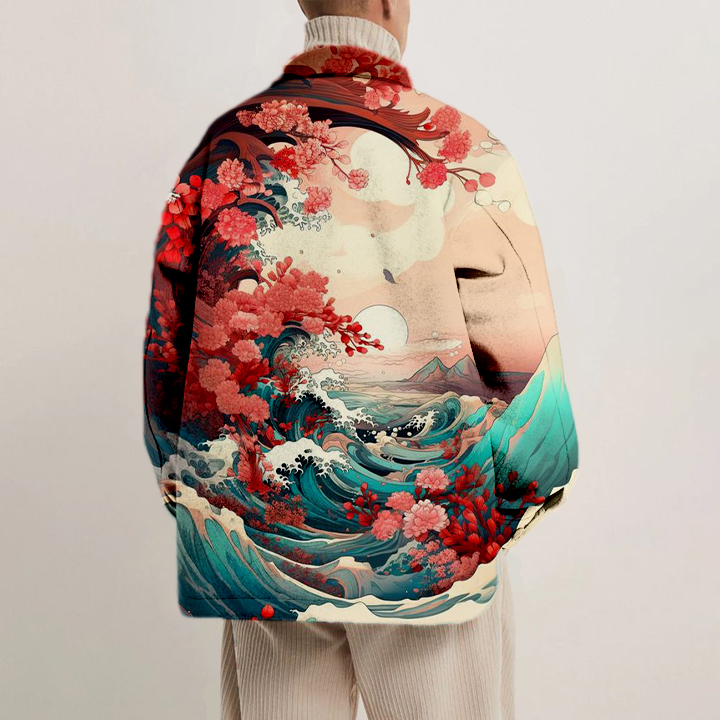 Ukiyoe Print Shirt Thin Jacket