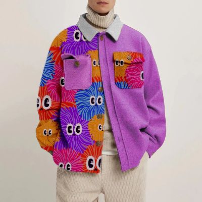 Big-Eyed Monster Print Shirt Thin Jacket