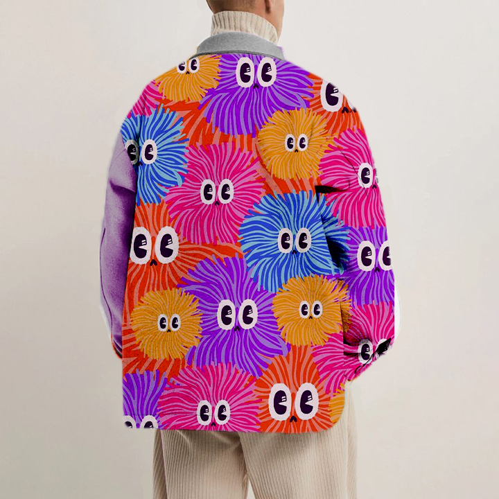 Big-Eyed Monster Print Shirt Thin Jacket