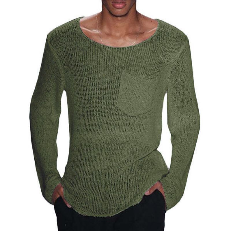 Round Neck Hollow Sweater