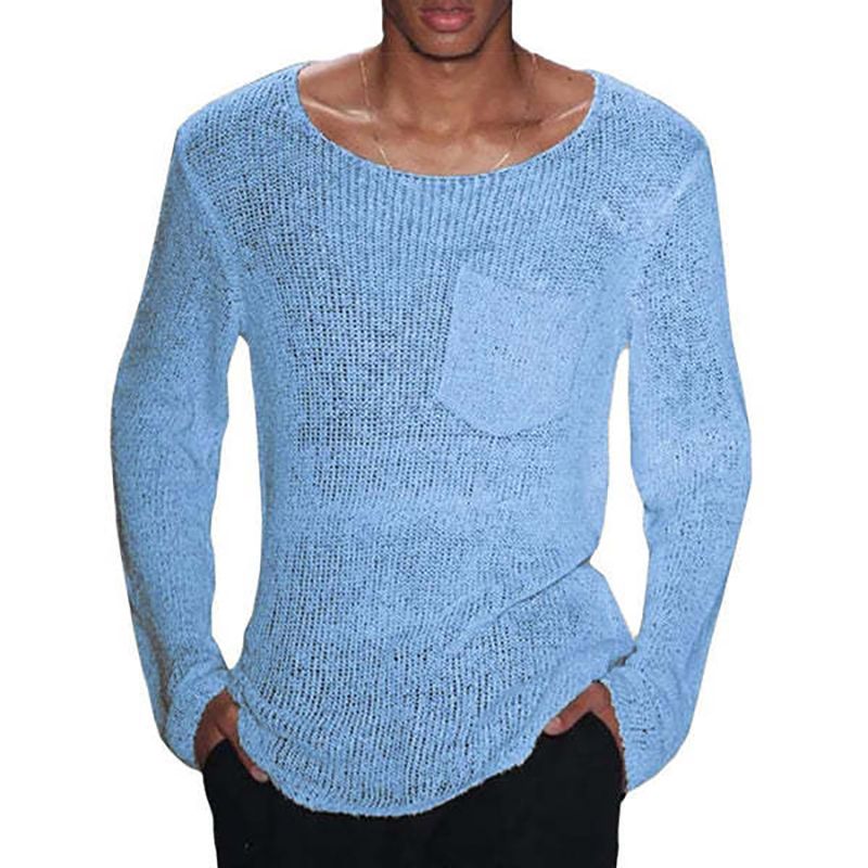 Round Neck Hollow Sweater