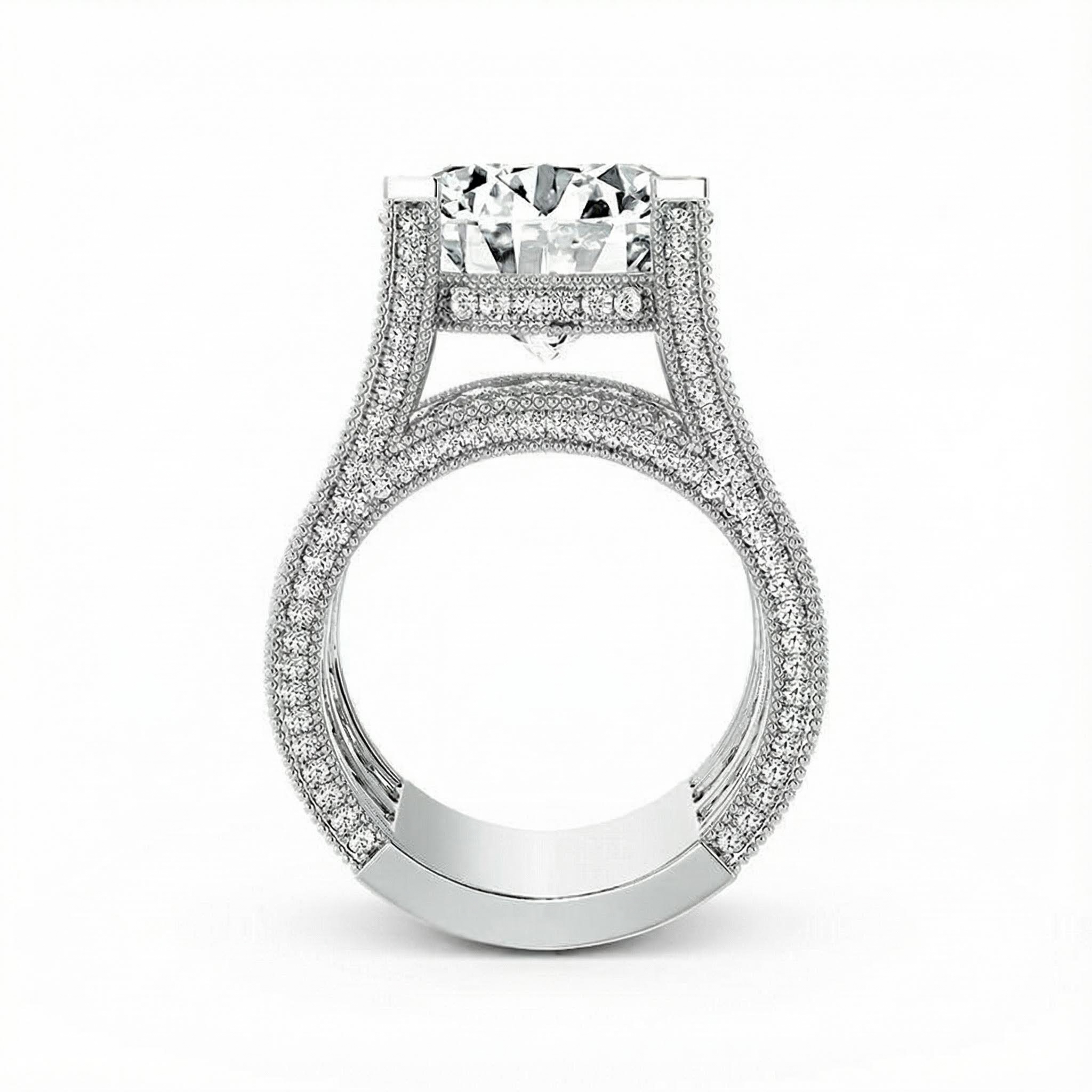 Round Brilliant Cut S925 Sterling Silver Engagement Ring Round Brilliant Cut S925 Sterling Silver Engagement Ring