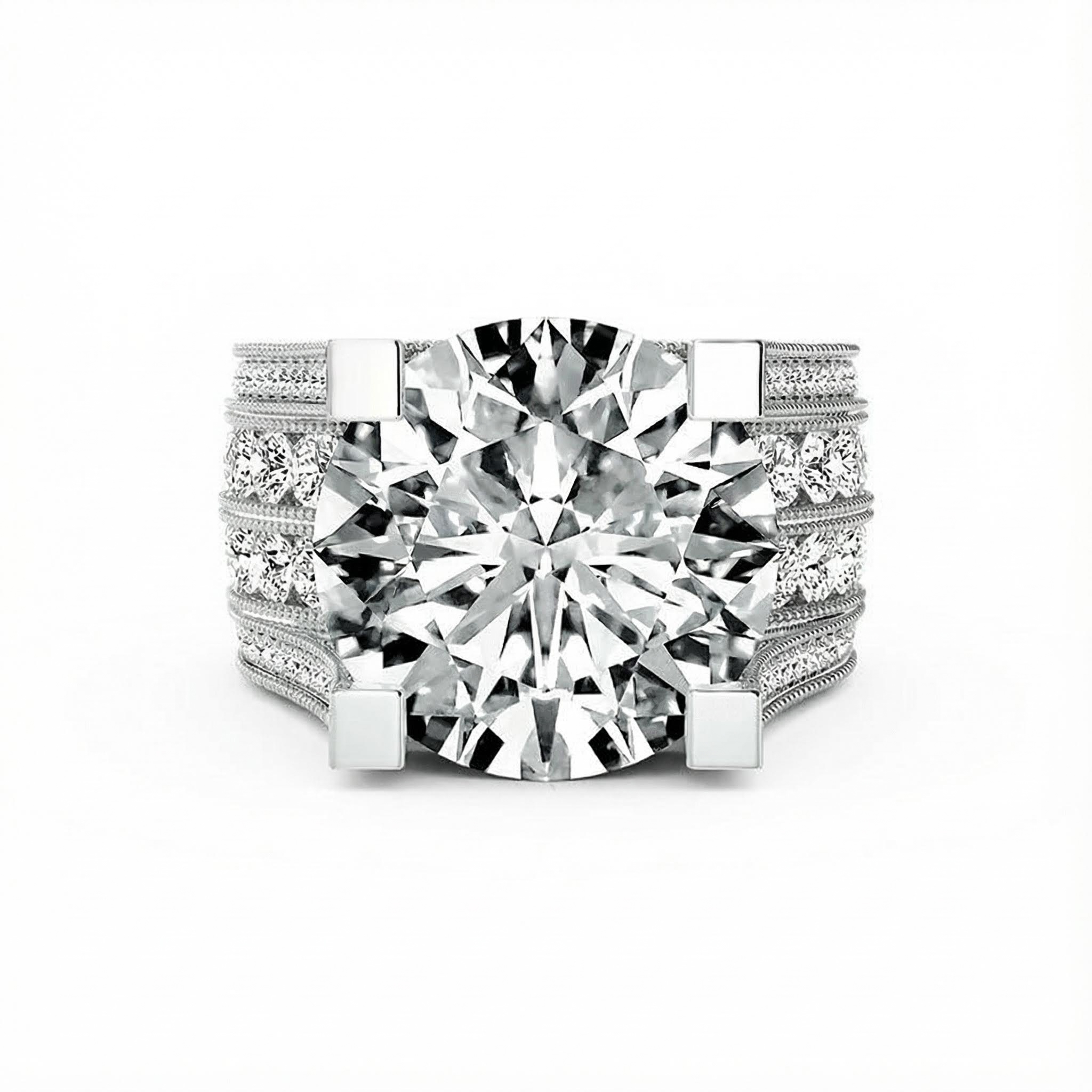 Round Brilliant Cut S925 Sterling Silver Engagement Ring Round Brilliant Cut S925 Sterling Silver Engagement Ring