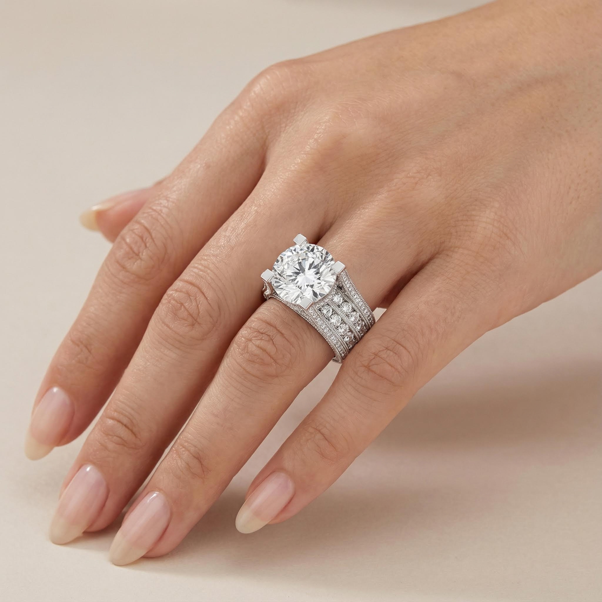 Round Brilliant Cut S925 Sterling Silver Engagement Ring Round Brilliant Cut S925 Sterling Silver Engagement Ring