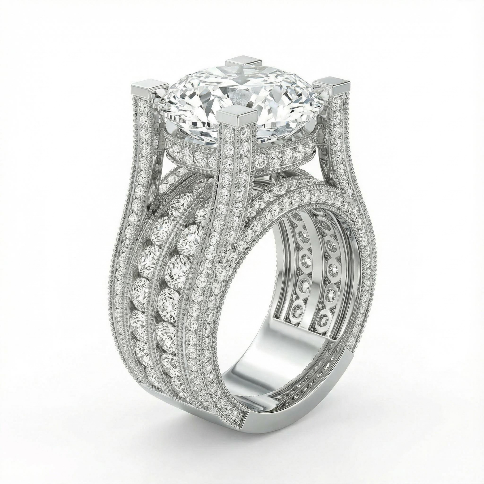 Round Brilliant Cut S925 Sterling Silver Engagement Ring Round Brilliant Cut S925 Sterling Silver Engagement Ring