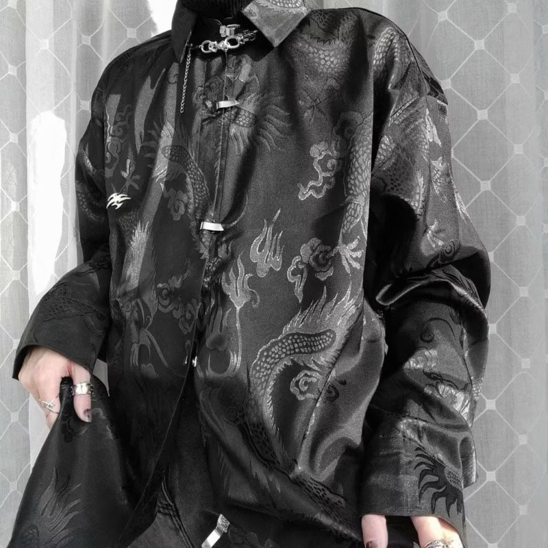 Dragon Print Long Sleeve Shirt