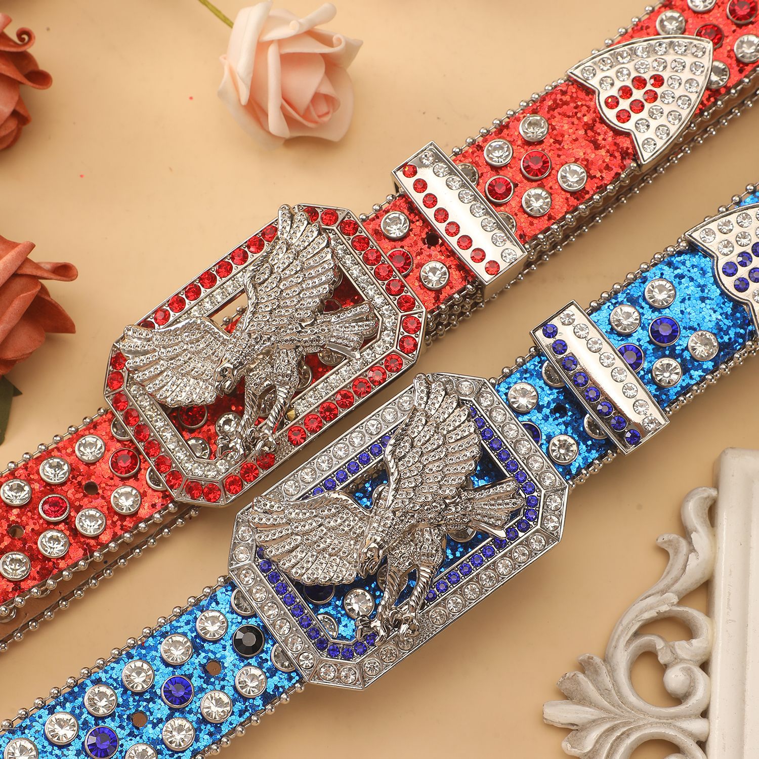 Hip Hop Flying Eagle Diamond Encrusted Belt