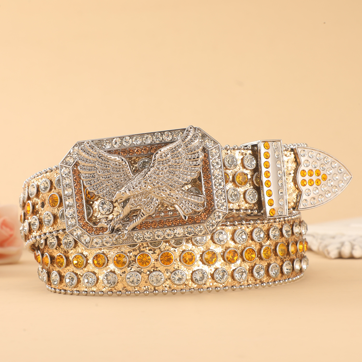 Hip Hop Flying Eagle Diamond Encrusted Belt