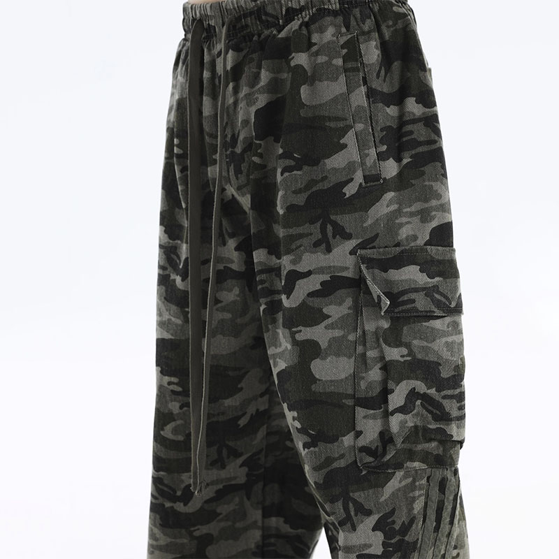 Vintage Pocket Tri-Bar Camo Work Casual Pants