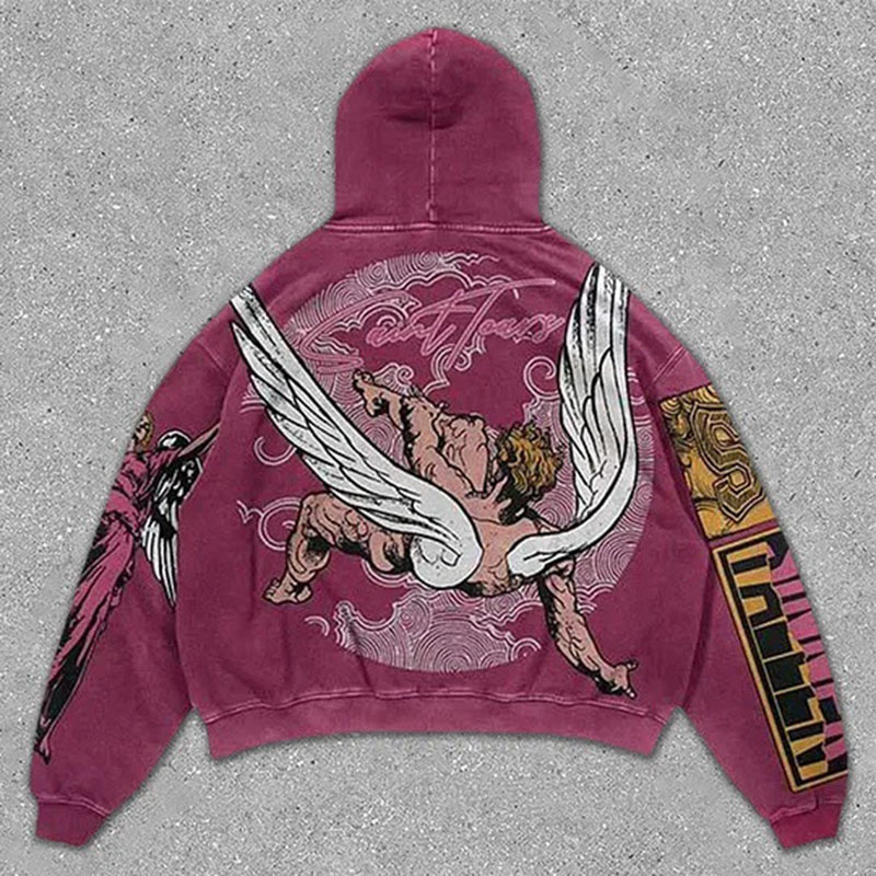 Y2K Vintage Angel Letter Print Hoodie