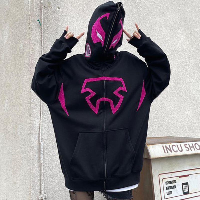 Spider Print Full Zip Hoodie