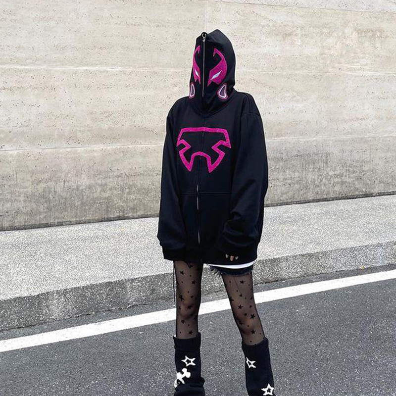 Spider Print Full Zip Hoodie