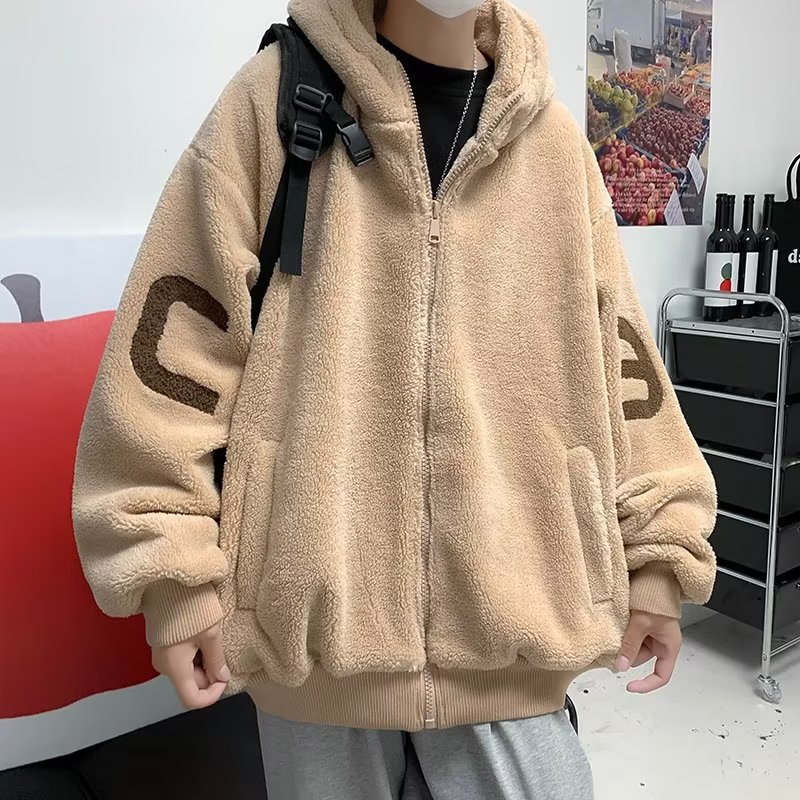 Winter Thickened Plush Hooded Jacket