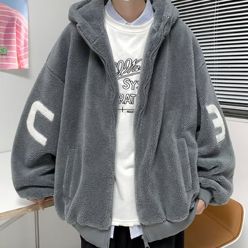 Winter Thickened Plush Hooded Jacket