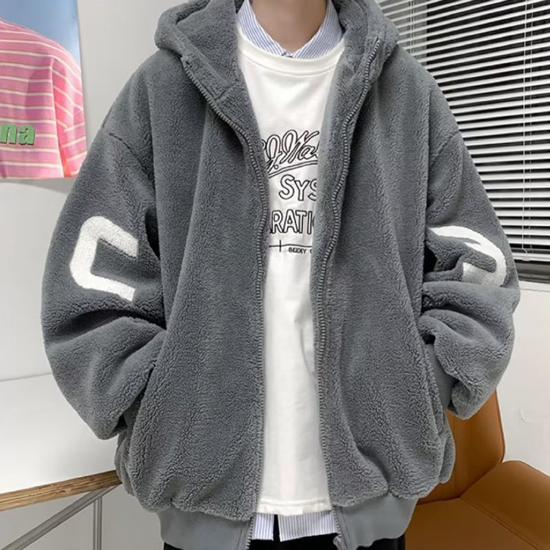 Winter Thickened Plush Hooded Jacket