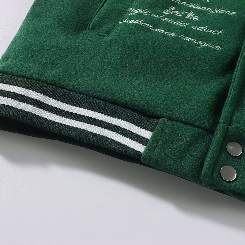 Vintage Towel Patchwork Baseball Jacket