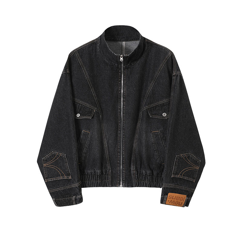 Deconstructed Split Collar Denim Jacket