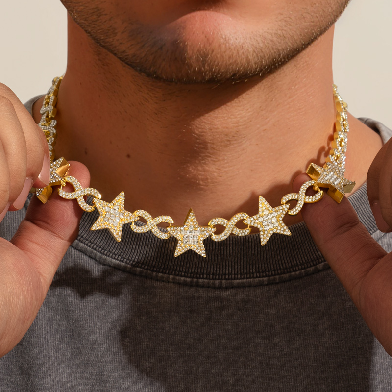 Iced Out Stars Infinity Link Chain