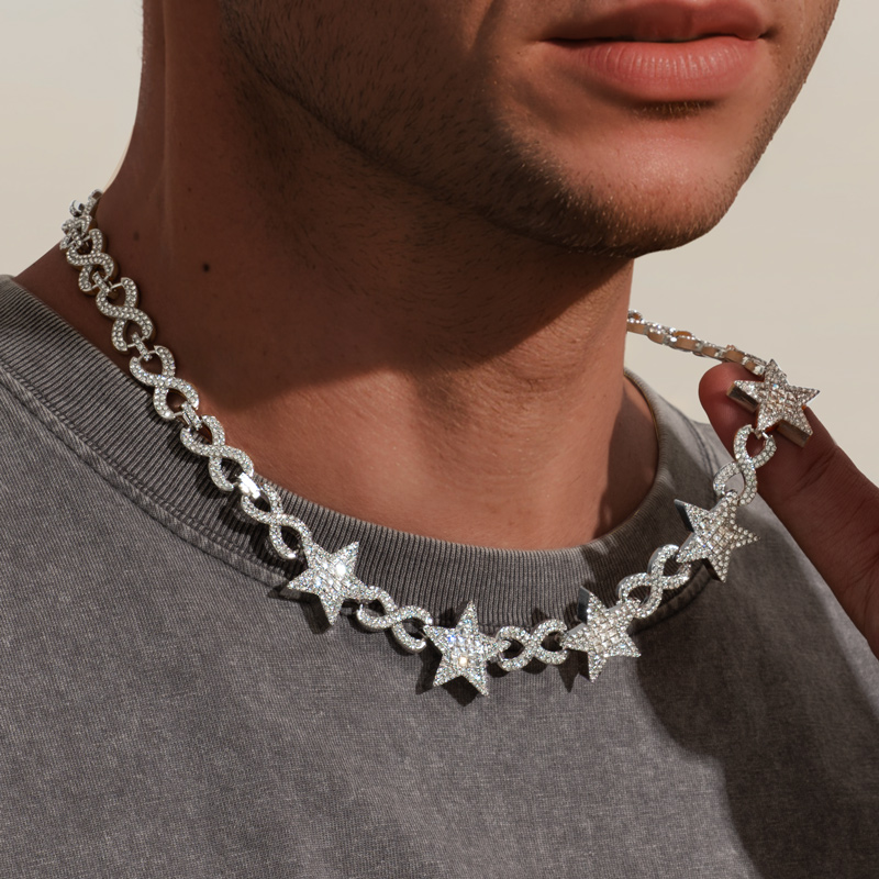 Iced Out Stars Infinity Link Chain