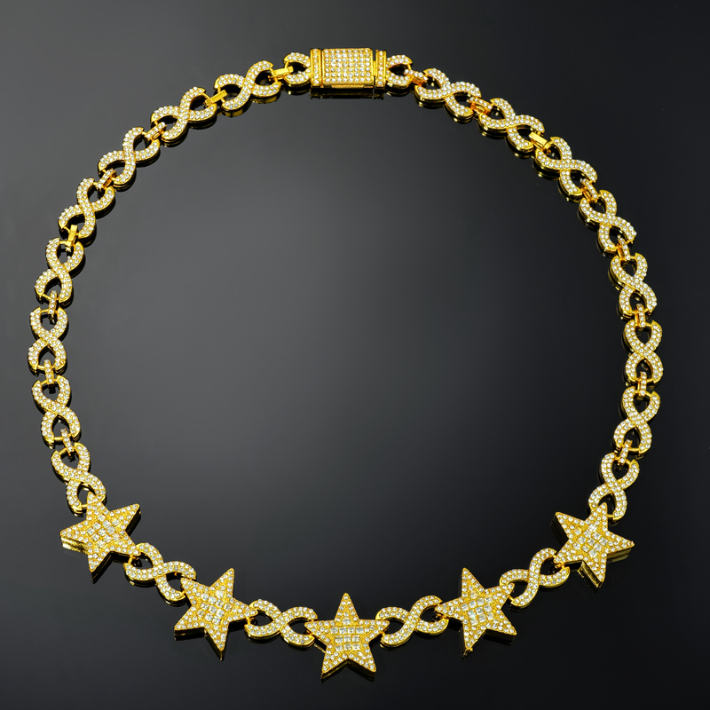 Iced Out Stars Infinity Link Chain