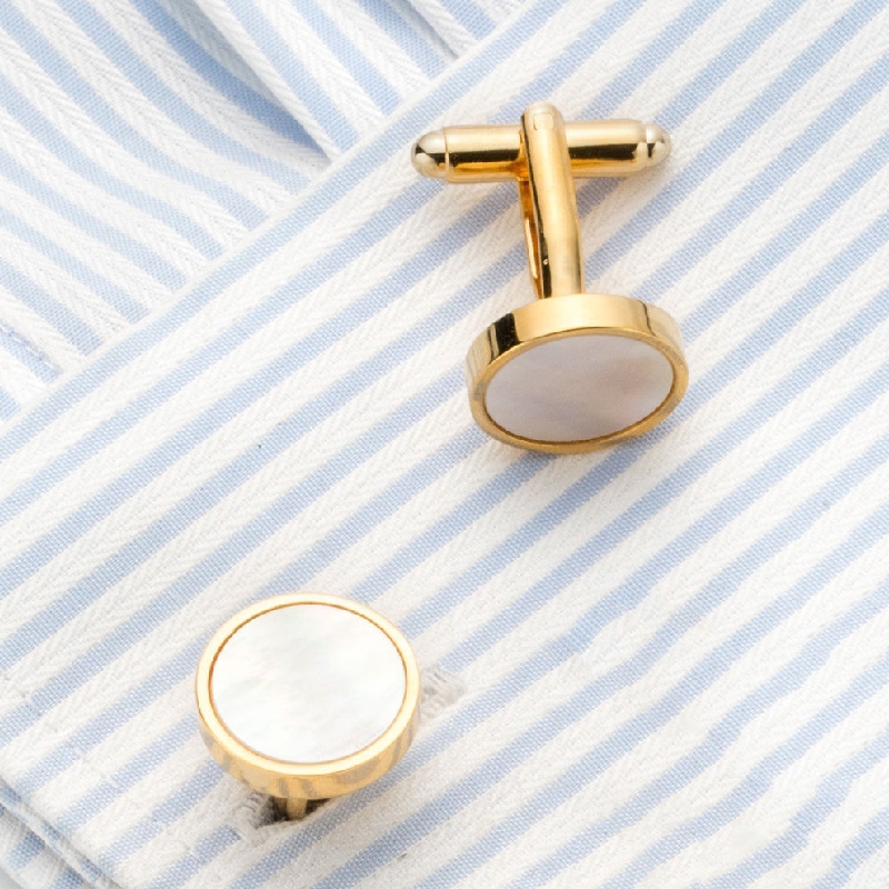 Classic Round Pearl Cufflinks