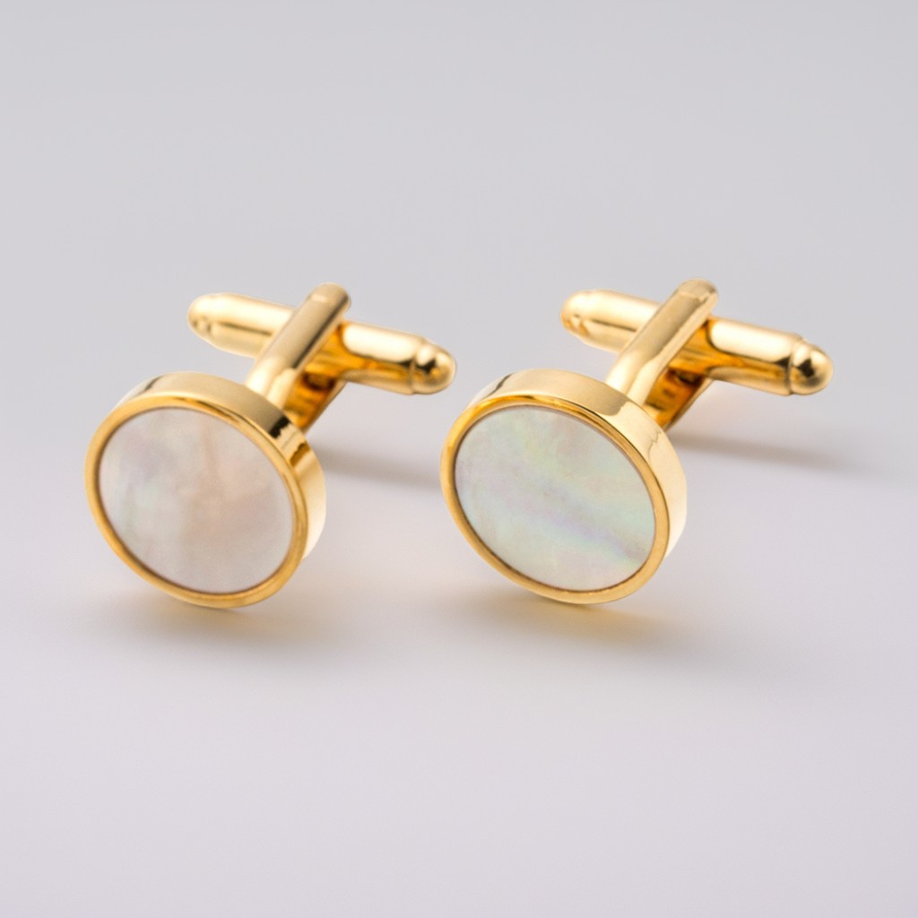 Classic Round Pearl Cufflinks