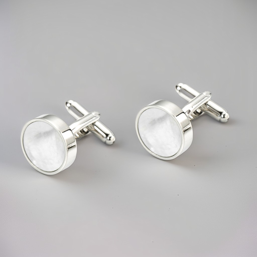 Classic Round Pearl Cufflinks