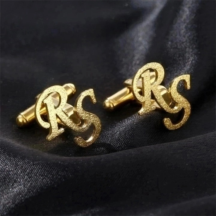 Custom Frosted Letters Cufflinks